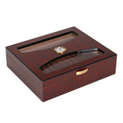 Woodronic Buckler Cigar Humidor, 20-35 CT, Mahogany Finish A5036
