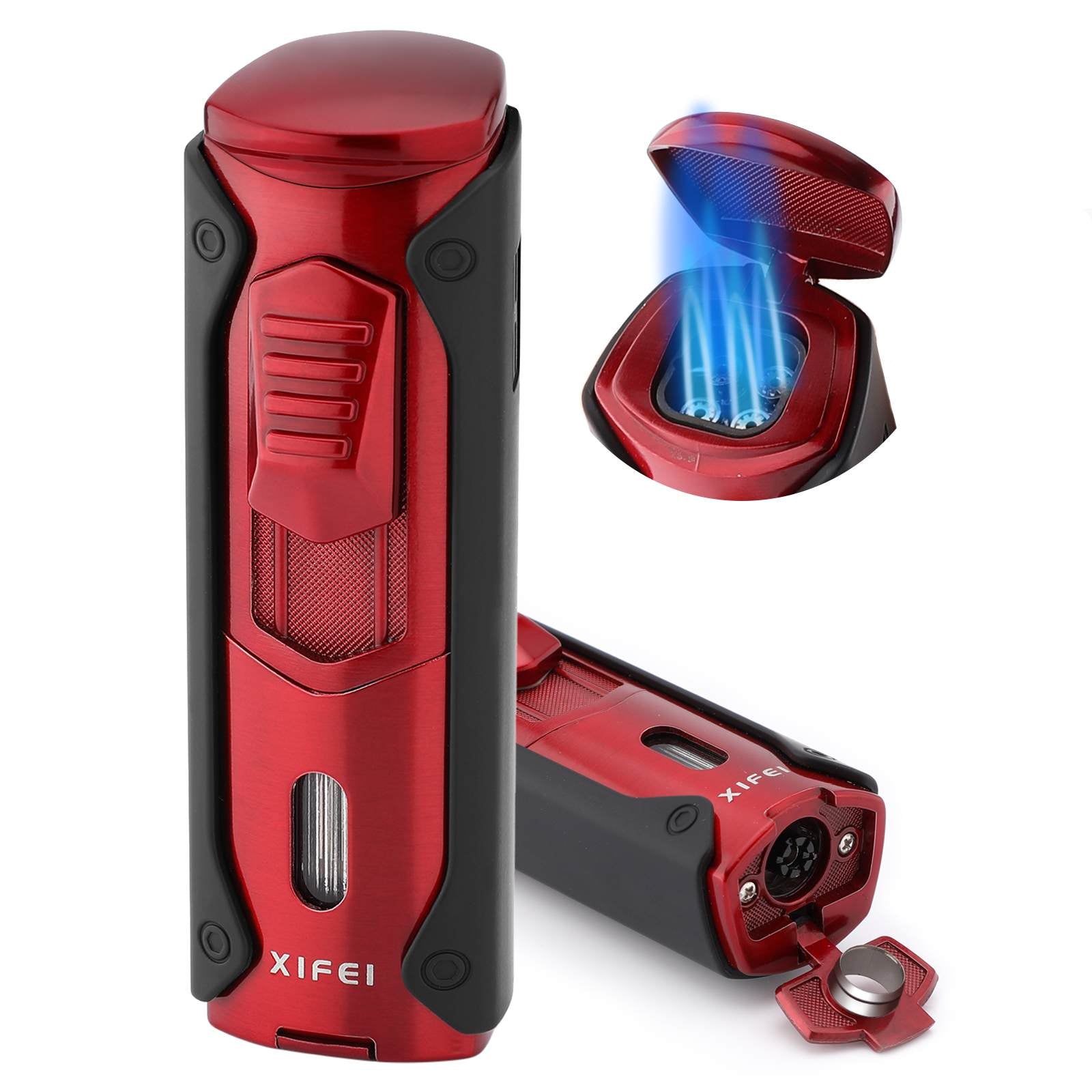 butane cigarette lighters XIFEI 4 Jet Flame Torch Lighter with Cigar Punch, Refillable Butane Li butane cigarette lighters XIFEI 4 Jet Flame Torch Lighter with Cigar Punch, Refillable Butane Li