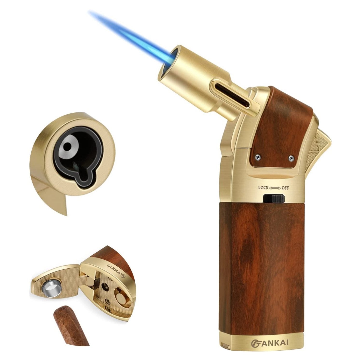 blow torch cigarette lighter Butane Culinary Creme Brulee Smoking Hookah Cigar Torch Skull Gift Grade Aluminum Alloy Shell And Wide Fess Quad Jet Flame Butane