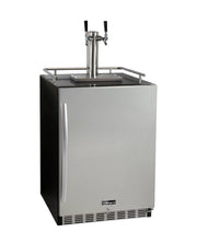 24" Wide Dual Tap Stainless Steel Builtin Right Hinge Kegerator With Kit