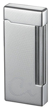 Caseti Ravensdale Flint Traditional Flame Lighter - Chrome Plated Diagonal Lines - Crown Humidors