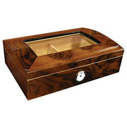 The Addison Walnut Desktop Humidor by Prestige Import Group - 40 Cigar ct - Crown Humidors