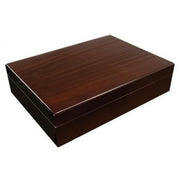 The Bellevue Dark Walnut Lacquer Humidor by Prestige Import Group - 25 Cigar ct - Crown Humidors