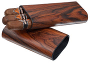 Visol Bruce Natural Wood Cigar Case - 3 Cigars - Crown Humidors