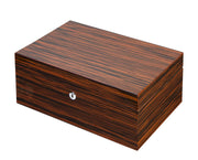Visol Richardson Ebony Exotic Wood Humidor - Holds 100 Cigars - Crown Humidors