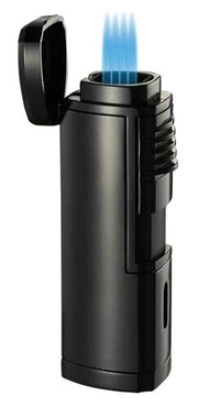 Visol Pyrgos Quad Flame Torch Lighter - Matte Black - Crown Humidors