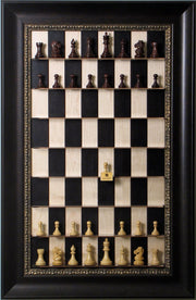 Straight Up Chess Board - Black Maple Series with Dark Bronze Frame - Crown Humidors