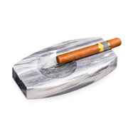 Bey-Berk Double Cigar Ashtray in Carrera Gray Marble - C323 - Crown Humidors