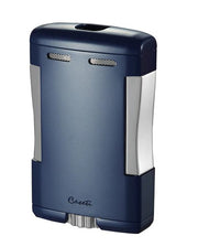 Caseti Sparta Blue Matte Triple Torch Flame Cigar Table Lighter - Crown Humidors