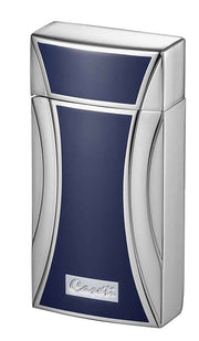 Caseti Naxos Single Jet Flame Cigar Lighter - Blue Lacquer & Chrome - Crown Humidors