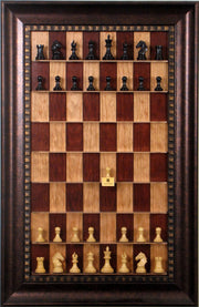 Straight Up Chess Board - Red Cherry Series with Checkered Bronze Frame - Crown Humidors