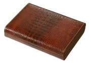 Visol Sobek Brown Leather Desktop Humidor - Holds 10 Cigars - Crown Humidors