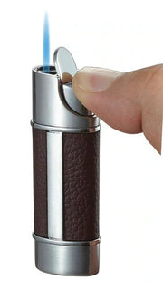 Visol Piccolo Single Torch Flame Cigar Lighter - Brown - Crown Humidors