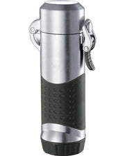 Visol Summit Chrome Satin Wind-resistant Jet Flame Lighter for Outdoors - Crown Humidors