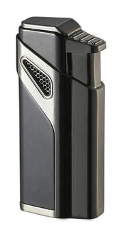 Visol Alpha Matte Black and Gunmetal Triple Torch Cigar Lighter - Crown Humidors