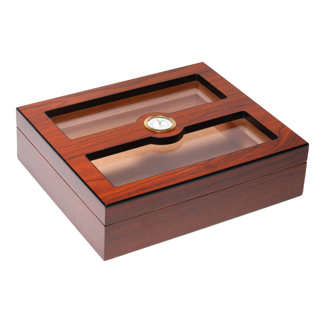 Woodronic Buckler A5035 Cigar Humidor, 20-35 CT, Rosewood Finish A5035