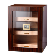 Woodronic Axinite Cigar Cabinet, 100-150 CT, Ebony Finish A5045