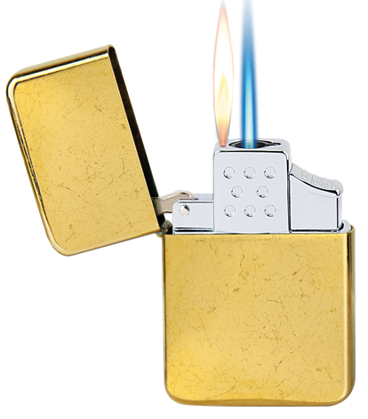 Vector  102 Vintage Brass Single Torch Flame Lighter