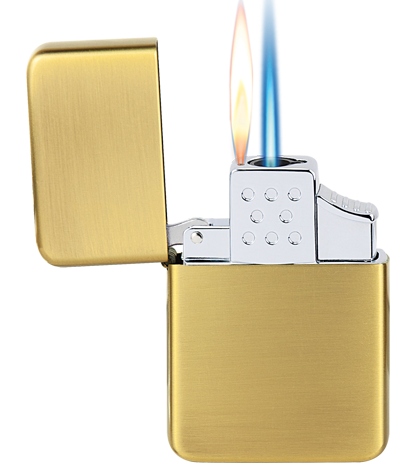 Vector  113 Brass Satin Single Torch Flame Lighter
