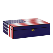 Woodronic Tutum Cigar Humidor, 50-100 CT, Old Glory Themed A5053