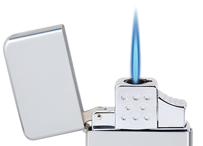Vector  155 Hi-Polish Chrome Single Torch Flame Lighter