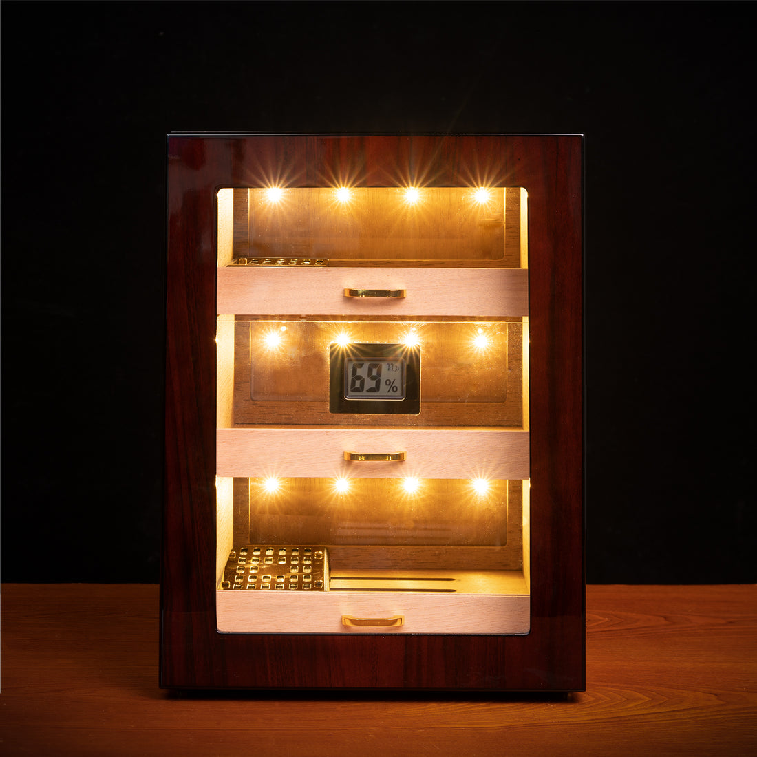 Woodronic Leonids Cigar Cabinet, 100-150 CT, Rosewood Finish A5046