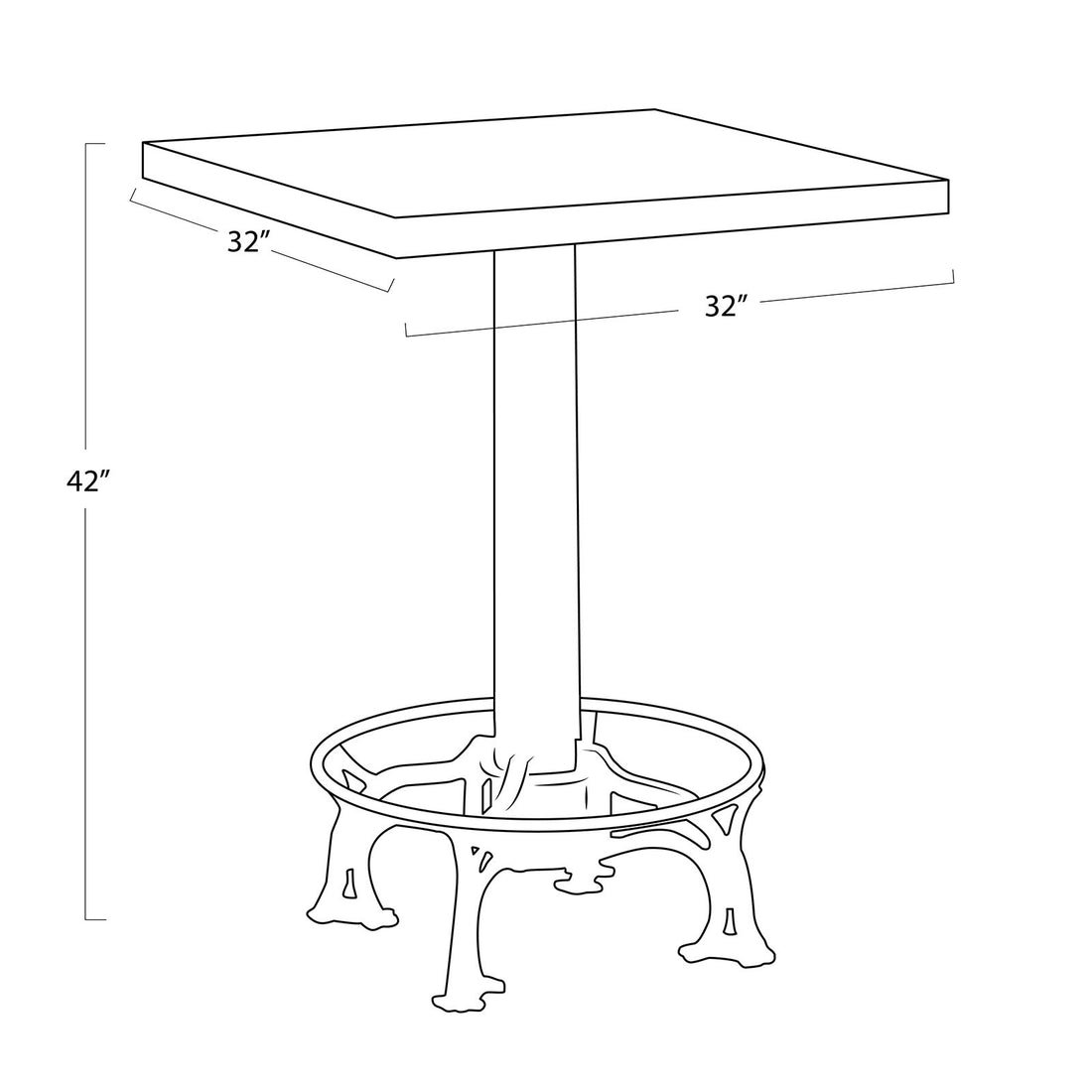 Regina Andrew Zinc Cafe Table - Live from Detroit™