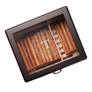 Woodronic Enstatite Customized Cigar Humidor, 25-50 CT, Ebony Finish A5043
