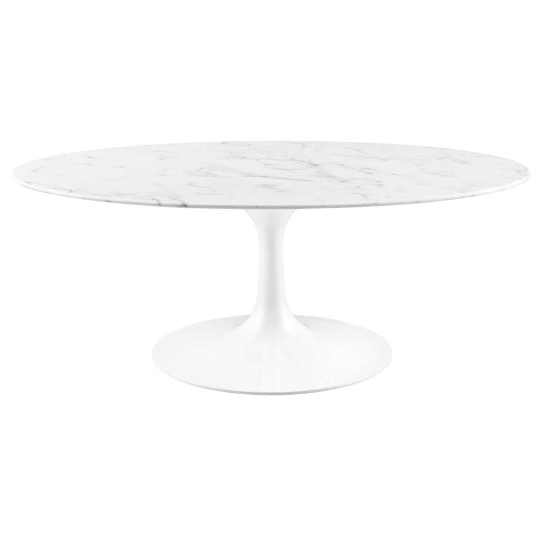 Lexmod Lippa 42" Oval Artificial Marble Coffee Table by Modway