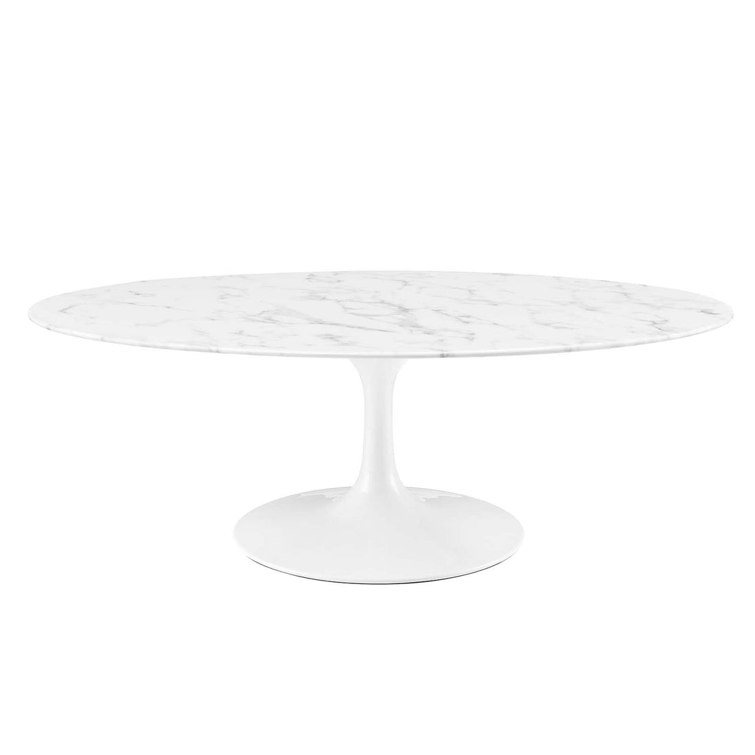Lexmod Lippa 48" Oval Artificial Marble Coffee Table by Modway