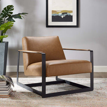 Lexmod Seg Vegan Leather Accent Chair by Modway