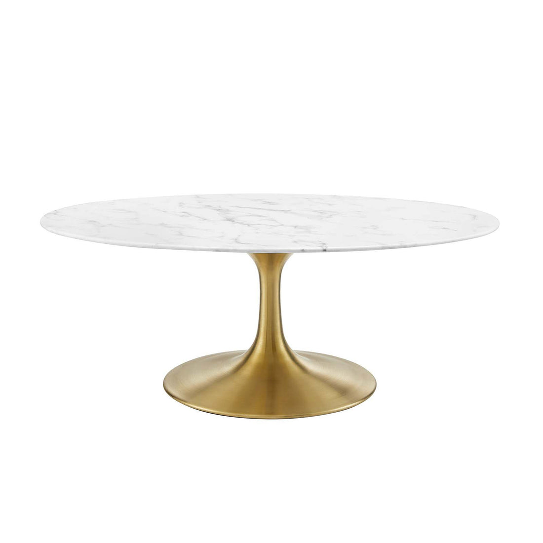 Lexmod Lippa 42" Oval Artificial Marble Coffee Table by Modway