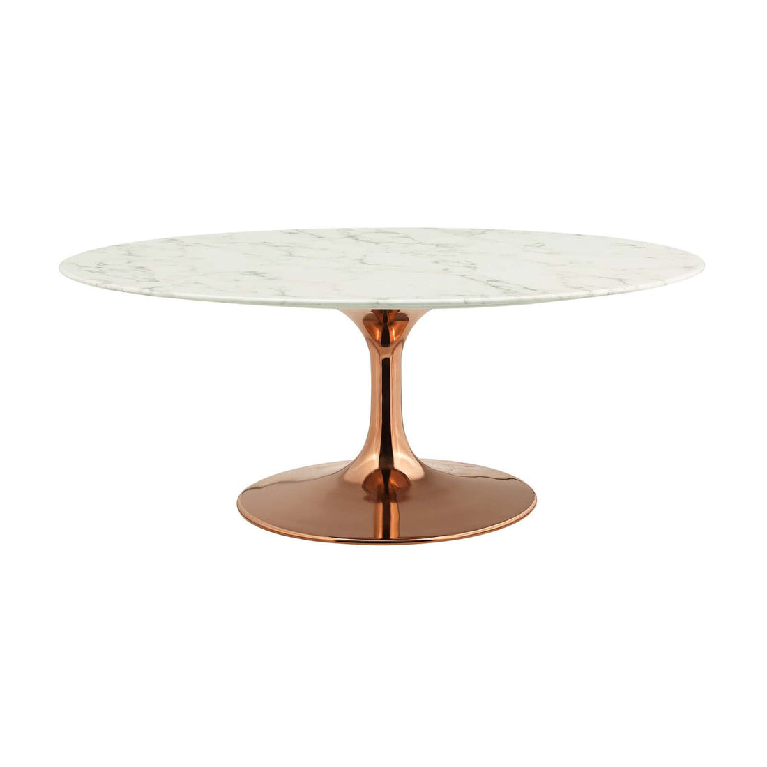 Lexmod Lippa 42" Oval-Shaped Artificial Marble Coffee Table by Modway