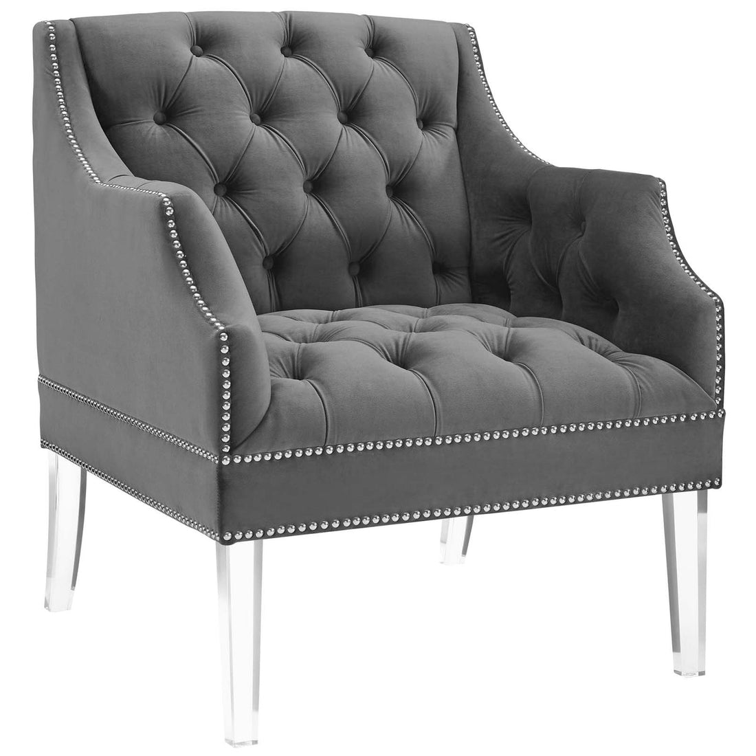 Lexmod Proverbial Tufted Button Accent Performance Velvet Armchair by Modway