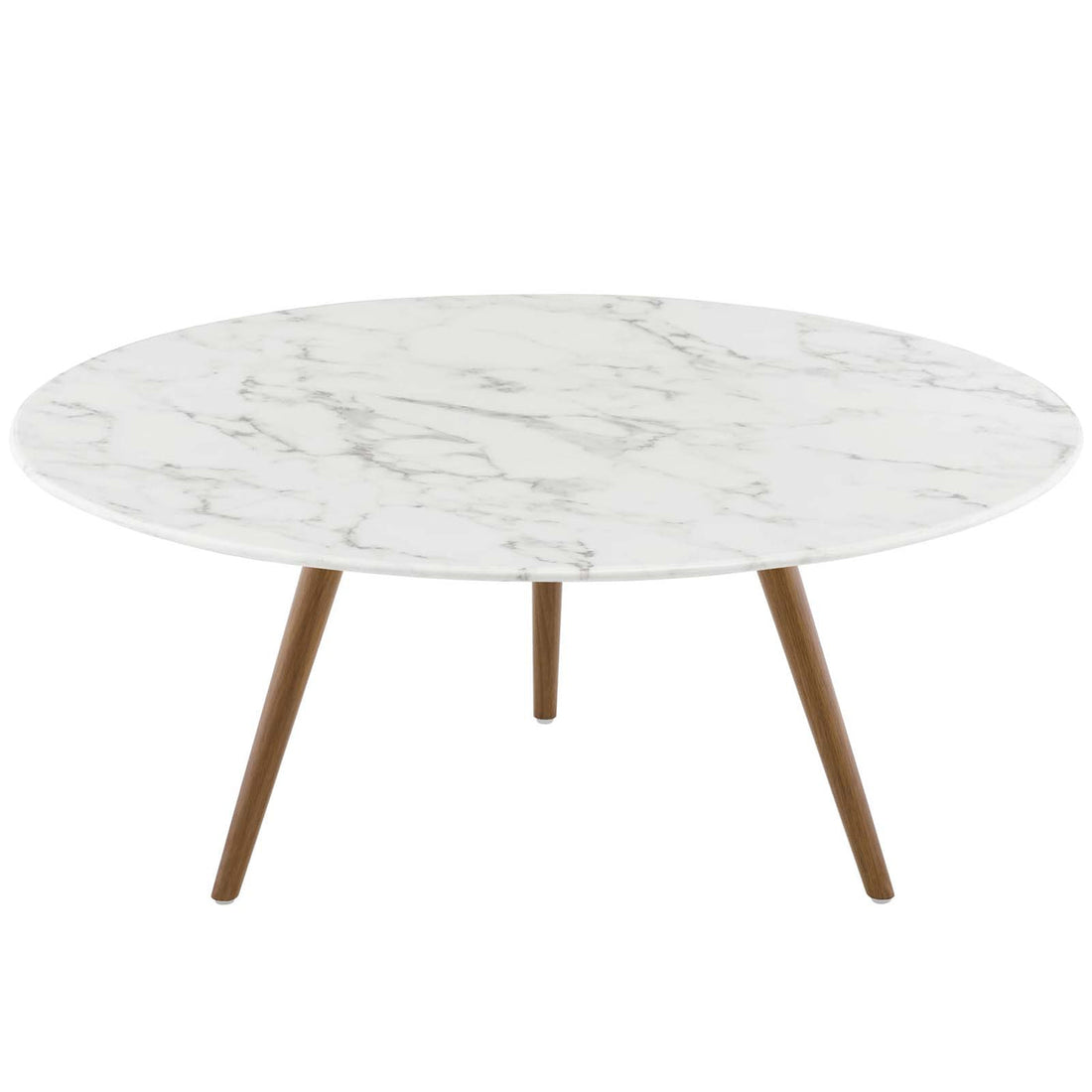 Lexmod Lippa 36" Round Artificial Marble Coffee Table with Tripod Base by Modway