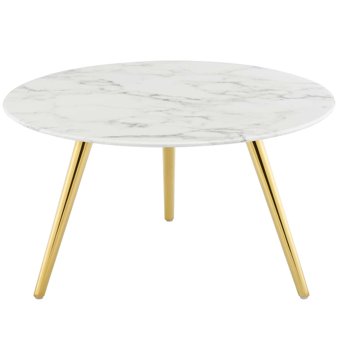 Lexmod Lippa 28" Round Artificial Marble Coffee Table with Tripod Base by Modway