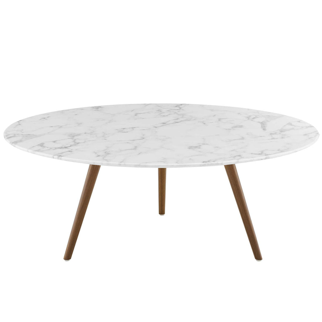 Lexmod Lippa 40" Round Artificial Marble Coffee Table with Tripod Base by Modway