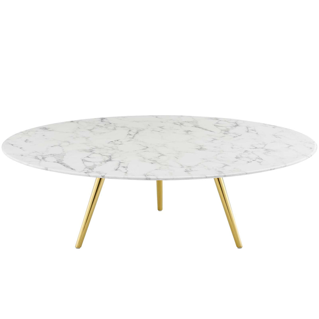 Lexmod Lippa 48" Round Artificial Marble Coffee Table with Tripod Base by Modway