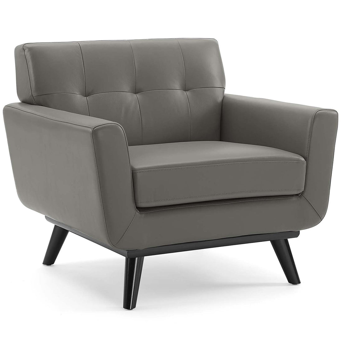 Lexmod Engage Top-Grain Leather Living Room Lounge Accent Armchair by Modway