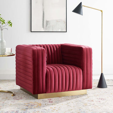 Lexmod Charisma Channel Tufted Performance Velvet Accent Armchair by Modway