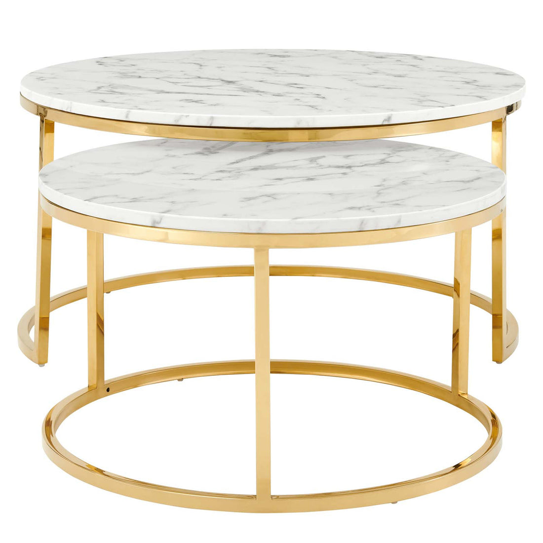 Lexmod Ravenna Artificial Marble Nesting Coffee Table by Modway