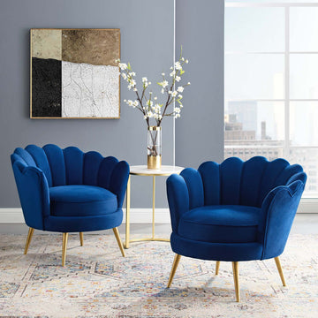 Lexmod Admire Accent Armchair Performance Velvet Set of 2 by Modway