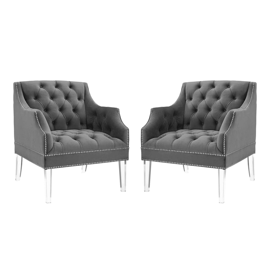 Lexmod Proverbial Armchair Performance Velvet Set of 2 by Modway
