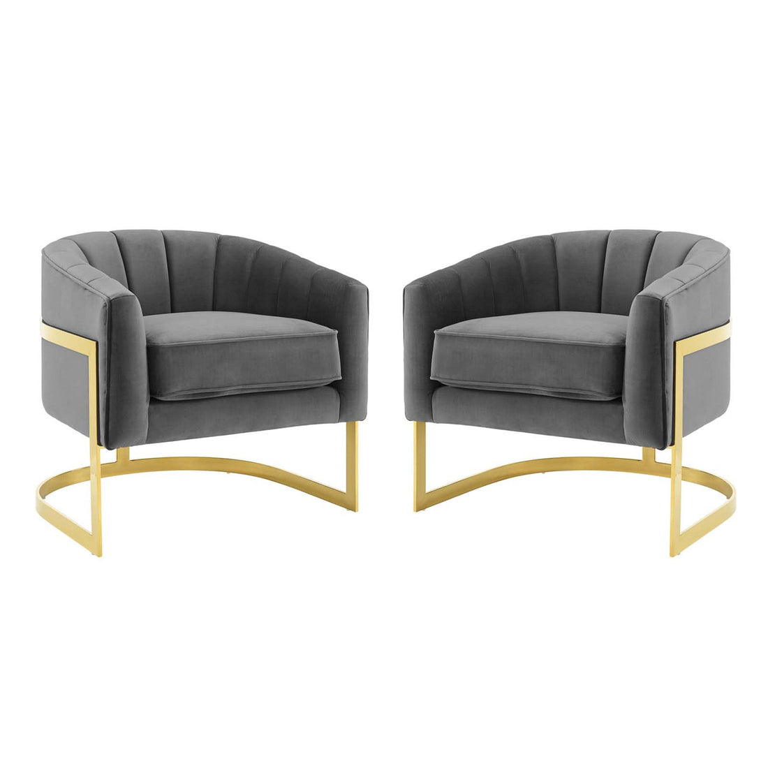 Lexmod Esteem Accent Armchair Performance Velvet Set of 2 by Modway