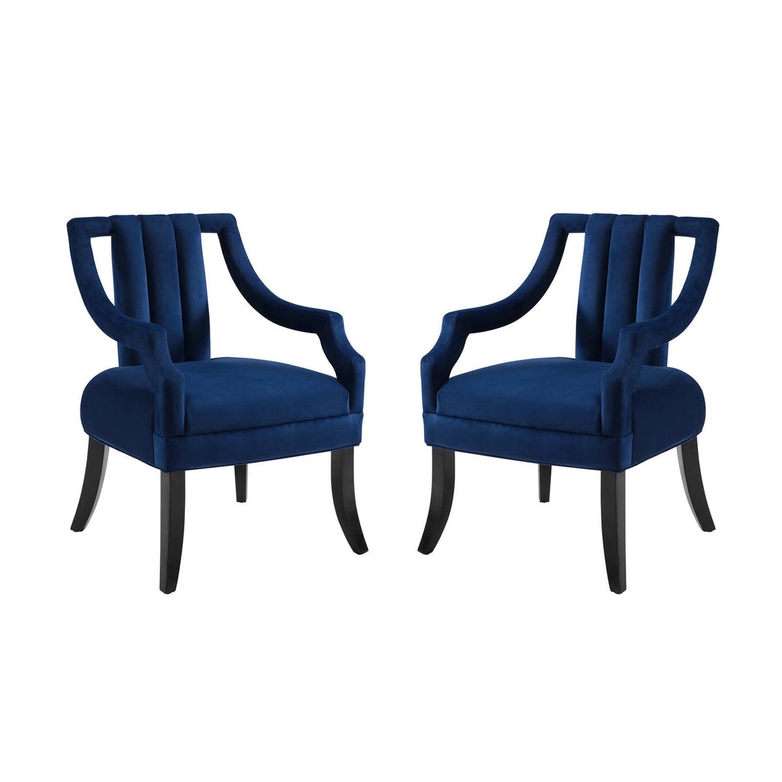 Lexmod Harken Accent Chair Performance Velvet Set of 2 by Modway