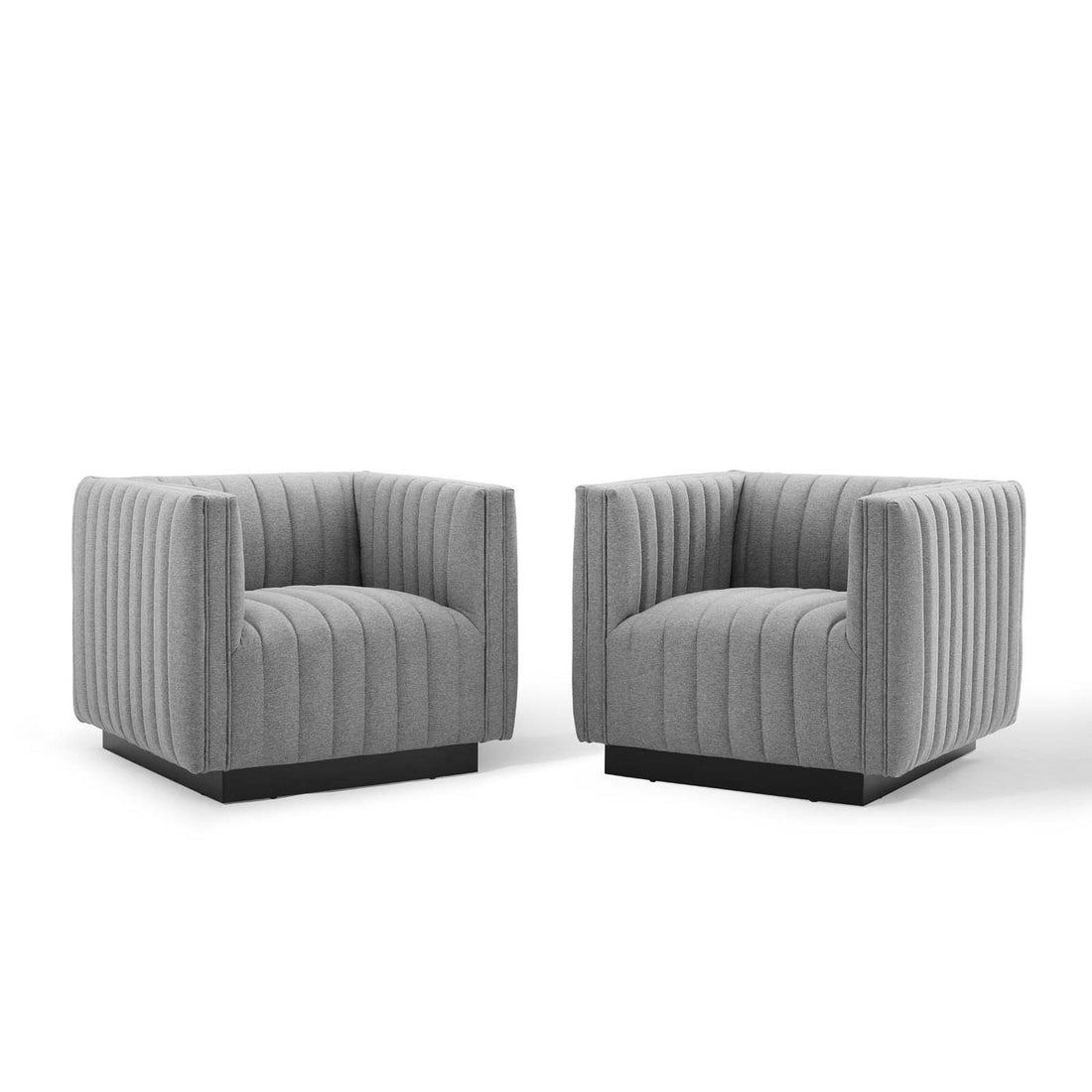 Lexmod Conjure Tufted Armchair Upholstered Fabric Set of 2 by Modway