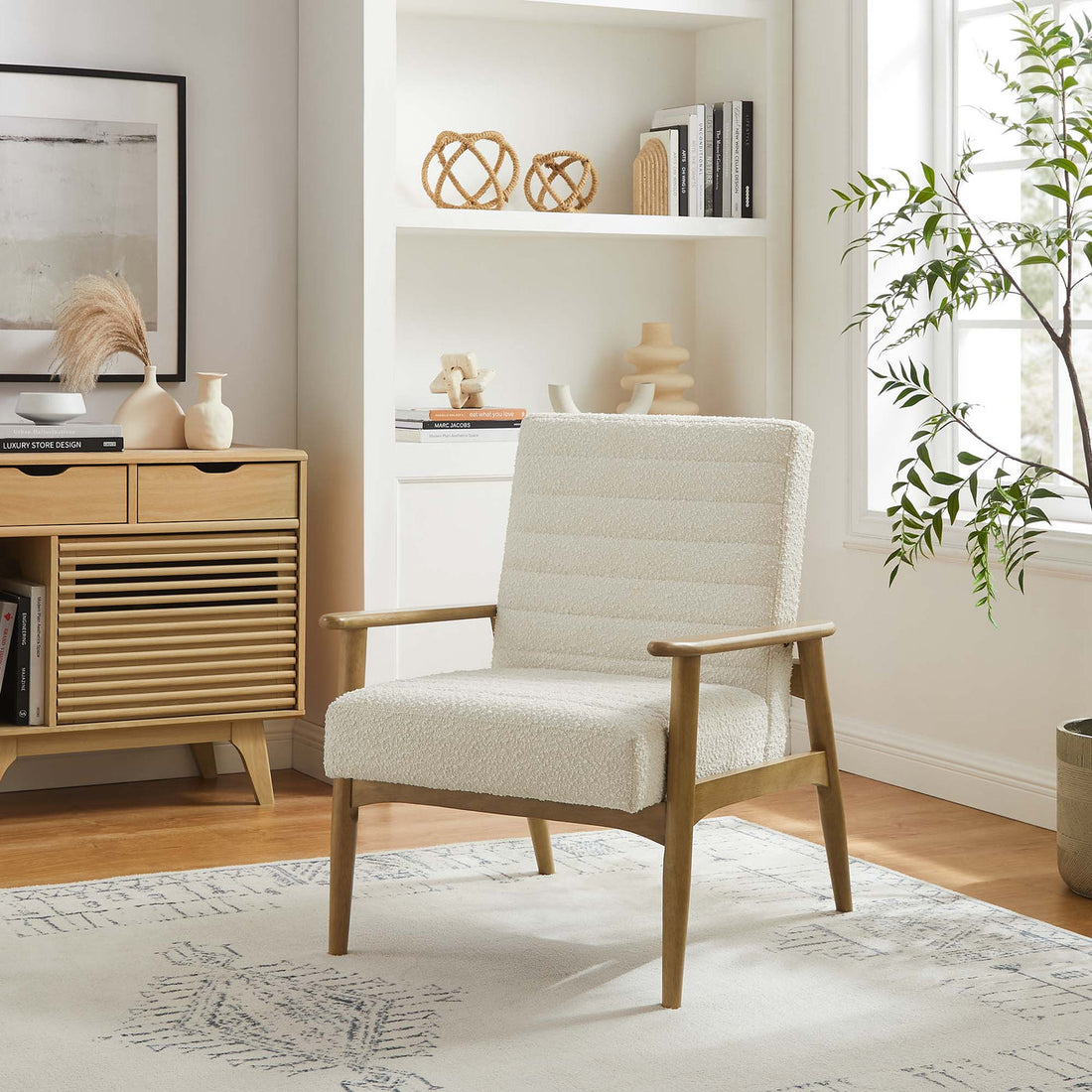 Lexmod Jensen Boucle Fabric Accent Chair