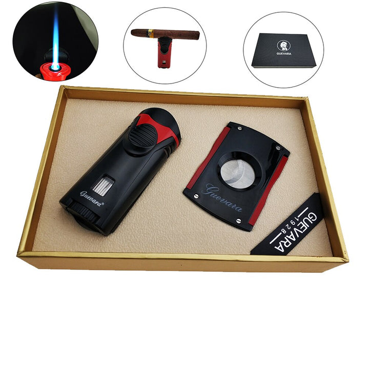 GUEVARA LUXURY CIGAR CUTTER LIGHTER SET