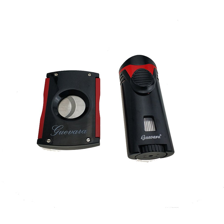 GUEVARA LUXURY CIGAR CUTTER LIGHTER SET Grand Humidors