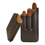 Lotus 3-Stick Carbon Fiber Cigar Case